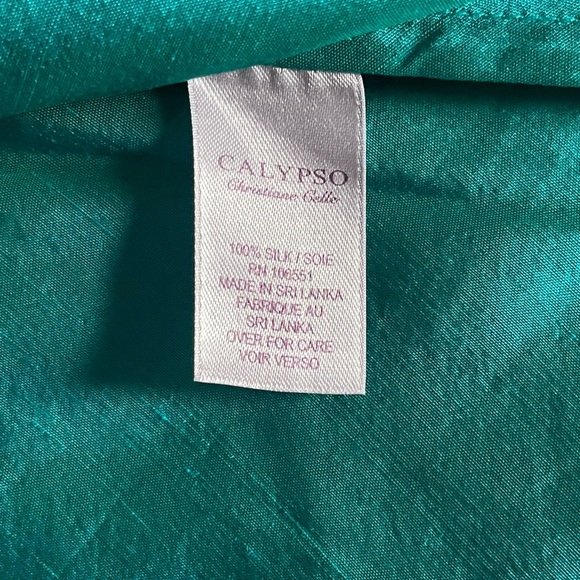 Calypso Christian Celle Silk Teal Pleated Mini Skirt Size XS EUC. - Picture 11 of 13